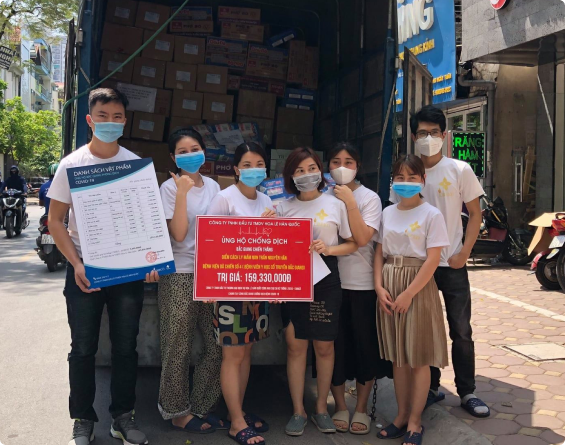 Công ty Hoa Lê Hàn Quốc cùng anh chị em hệ thống Eobicô & L'beko. Chung tay cùng Bắc Giang - Chống dịch bệnh Covid 19...